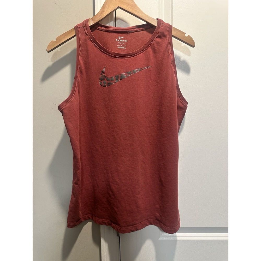 Nike Women’s Rust Red Tank Top with Camo Swoosh
